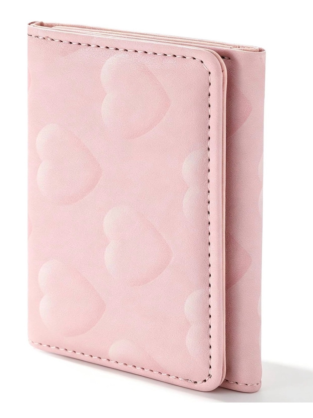 Pink Heart-Embossed Wallet